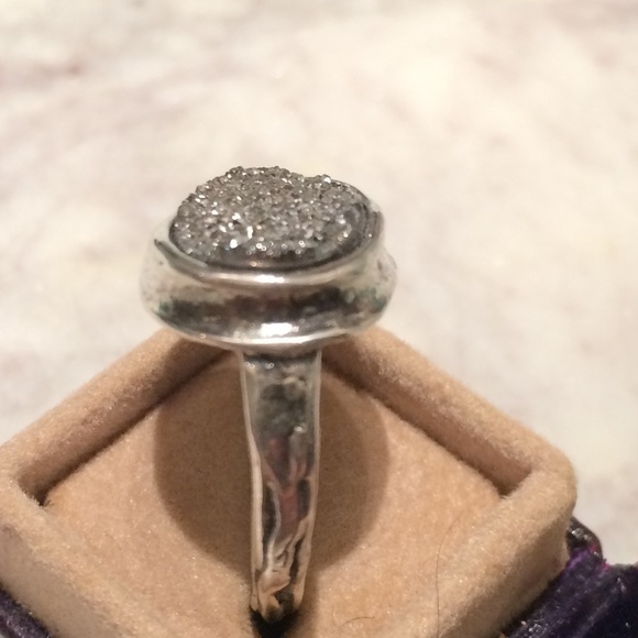 Sterling silver and black Druzy ring size 8 - Picture 3 of 8